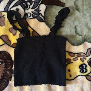 Black ruffled tank top